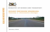 Uganda Road Design Manuals. Volume 1 Geometric Design Manual