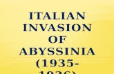 The Italian invasion of Abyssinia