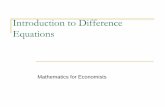 Lecture 9 Introduction to Difference Equations