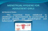 Menstrual Hygiene for Adolesent Girls Community Health Nursing Ppt