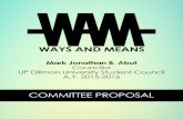Ways and Means Committee Proposal - Abut, Marjon