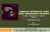 Cardiac Intensive Care Unit Admission Criteria