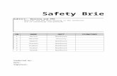 Safety Brief Format