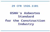 29 CFR 1926.1101 OSHA's Asbestos Standard for the Construction Industry