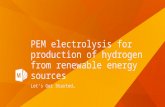 PEM Electrolysis for Production of Hydrogen From Renewable