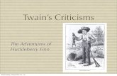 Huck Finn Criticisms