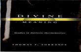Divine Meaning .Thomas F. Torrance