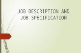 Job Description and Job Specification Presentation