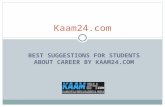 Best Suggestions for Students About Career by Kaam24.Com