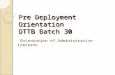 Pre Deployment Orientation - Plantilla