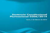 Sentencia Constitucional Plurinacional 0206-2014