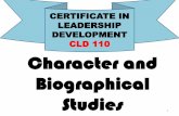 CLD110 Character and Biographical Studies