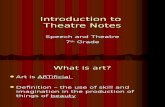 Introduction to Theatre Notes
