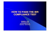 Rcl How to Pass the Bir Compliance Test