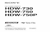 Sony HDW 750 Manual