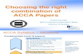 Choosing the Right Combination of ACCA Papers