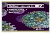 Critical Issues in HBV