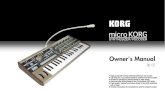 Korg Microkorg Owner's Manual
