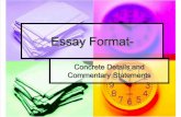 Essay Format Concrete Details Commentary Mpp
