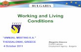 Working & Living Conditions in Bulgaria