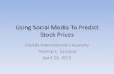 Using Social Media To Predict Stock Prices