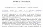 b. Resolution No. 01-0940 Administrative Disciplinary Rules on Sexual Harassment Cases