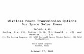 Wireless Power Transmission Options for Space Solar Power