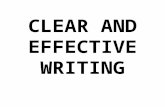 Clear and Effective Writing