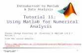 Introduction to Matlab Tutorial 11
