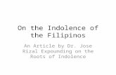 On the Indolence of the Filipinos