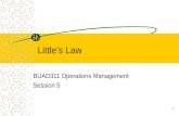 311 Session 5 1 Littles law