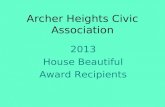 Archer Heights Civic Association House Beautiful Awards 2013