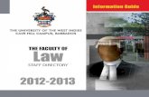 University of the West Indies- Cave Hill Campus- Faculty of Law Staff Directory- 2013-2014