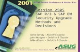 Asug 2001 SAP R3 SAP BW Security Upgrade