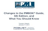 Changes to the PMBOK® Guide, 5th Edition,