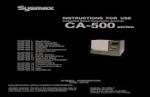 Sysmex CA-500 Blood Coadulation Analyzer - Instruction Manual