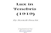 Lux in Tenebris - Bertolt Brecht