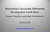 Dilema de securitate a Romaniei in timpul razboiului rece