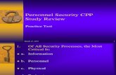 Personnel Security CPP Study Review