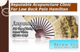 Reputable hamilton acupuncture clinic for low back pain