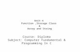 Diploma ii  cfpc u-4 function, storage class and array and strings