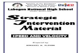 Strategic Intervention Material - Speed and Velocity