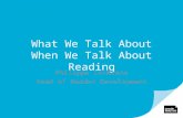 Philippa Cochrane: What we talk about when we talk about reading