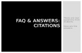 FAQ & Answers: Citations