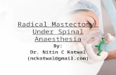 Radical Mastectomy Under Spinal Anaesthesia embedded Video