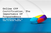 Online CFP Certification, The Importance Of Preparedness