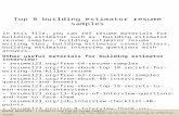 Top 8 building estimator resume samples