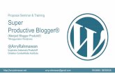 Pelatihan Membuat Blog Memukau - Super Productive Blogger