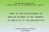 Study of the Effectiveness of English Offered to the Students of Publicity at the Costa Rican Universities