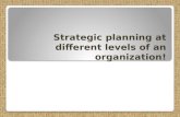 Strategic planning at different levels of an organization